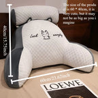 1Pc Adjustable Reading Pillow - Ergonomic Back Support Cushion for Bed/Sofa/Floor, Gray Quilted Breathable Design