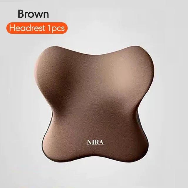 Universal Memory Foam Car Headrest and Lumbar Support Cushion for Enhanced Comfort