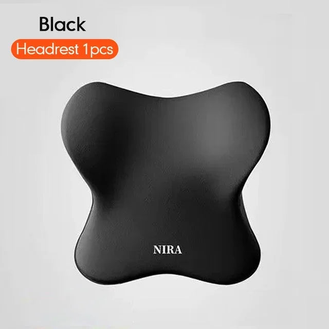 Universal Memory Foam Car Headrest and Lumbar Support Cushion for Enhanced Comfort