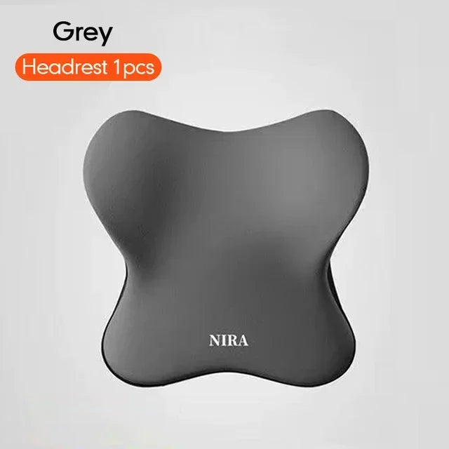 Universal Memory Foam Car Headrest and Lumbar Support Cushion for Enhanced Comfort