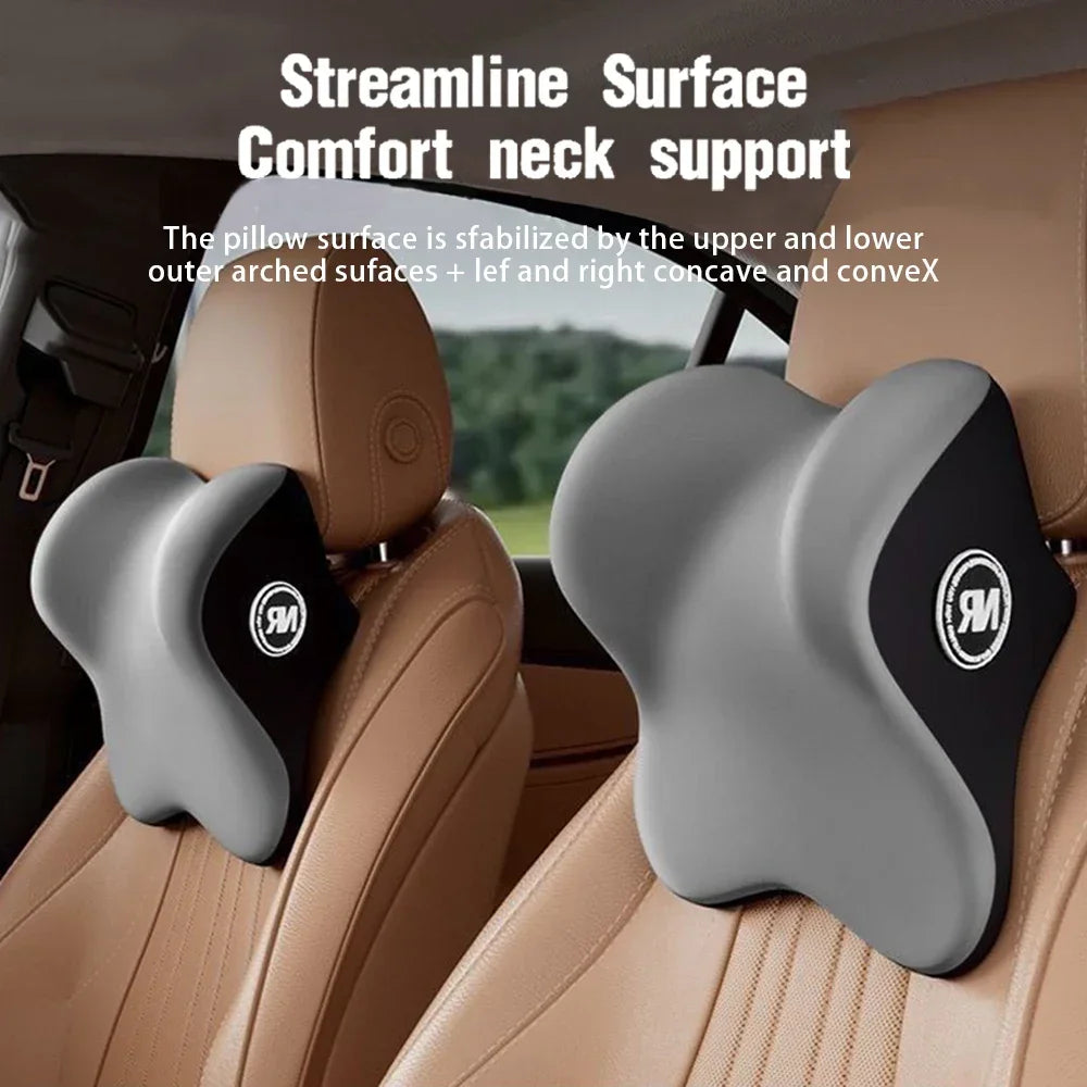 Universal Memory Foam Car Headrest and Lumbar Support Cushion for Enhanced Comfort